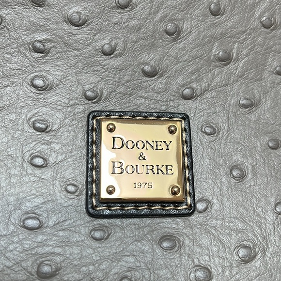NWOT Dooney Bourke Ostrich Pattern Leather Dome Satchel. - Picture 4 of 13